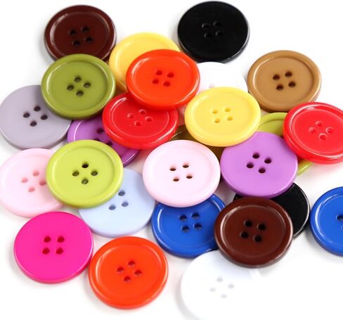 100pcs 1 Inch(25mm) Beige Buttons 4 Holes Resin Button for Sewing and DIY Crafts in Kuwait