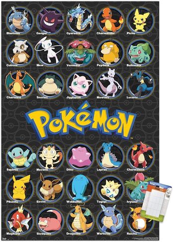 Trends International Pokémon - ملصق حائط مفضل لجميع الأوقات، 14.725 بوصة × 22.375 بوصة، ملصق ممتاز وحزمة تثبيت in Saudi Arabia