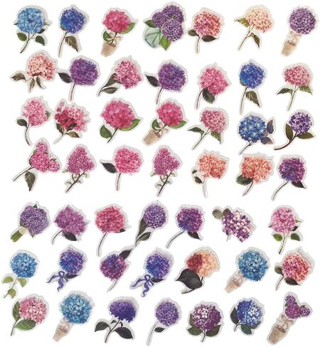 160 Pcs Transparent Flower Stickers for Scrapbooking Junk Journal Diary Planner Bujo Notebook Collage Water Bottle Phone Case Envelope DIY Craft Decoration, 80 Patterns in Saudi Arabia