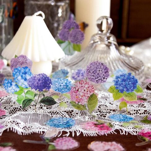 160 Pcs Transparent Flower Stickers for Scrapbooking Junk Journal Diary Planner Bujo Notebook Collage Water Bottle Phone Case Envelope DIY Craft Decoration, 80 Patterns in Saudi Arabia