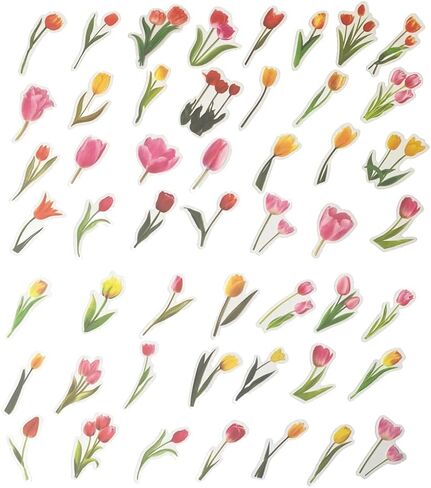 160 Pcs Transparent Flower Stickers for Scrapbooking Junk Journal Diary Planner Bujo Notebook Collage Water Bottle Phone Case Envelope DIY Craft Decoration, 80 Patterns in Saudi Arabia