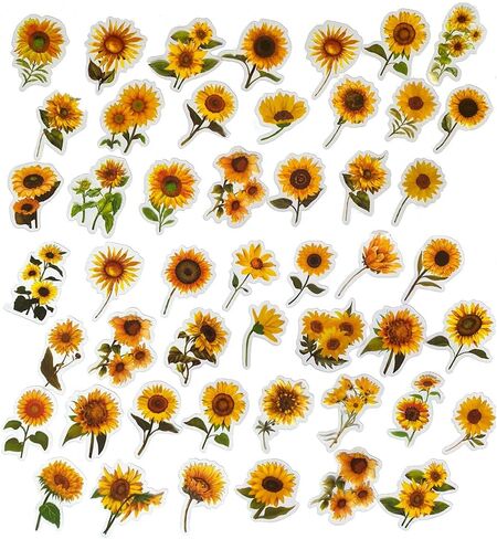 160 Pcs Transparent Flower Stickers for Scrapbooking Junk Journal Diary Planner Bujo Notebook Collage Water Bottle Phone Case Envelope DIY Craft Decoration, 80 Patterns in Saudi Arabia