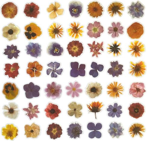 160 Pcs Transparent Flower Stickers for Scrapbooking Junk Journal Diary Planner Bujo Notebook Collage Water Bottle Phone Case Envelope DIY Craft Decoration, 80 Patterns in Saudi Arabia