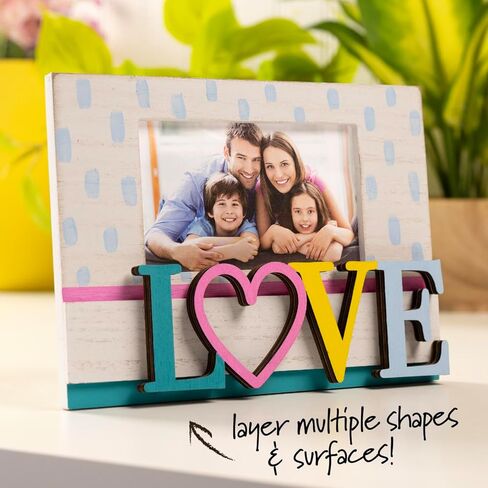 بليد اطار رسائل خشب غير مكتمل، سطح خشبي 6 انش × 8 انش، مثالي لمشاريع الفنون والحرف اليدوية، 63525 in Kuwait