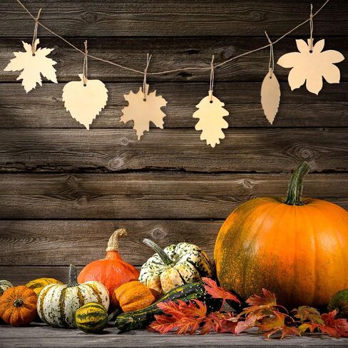 60 Pieces Unfinished Wooden Maple Fall Leaves Craft Blank Leaf Shape Cutout Thanksgiving Ornament for Thanksgiving Fall Party DIY Decoration in Saudi Arabia