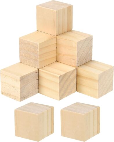 PATIKIL 1.2 Inch Unfinished Wooden Blocks, 30 Pack Natural Wood Cube Square Wood Blocks for DIY Craft Art Project Making in Saudi Arabia