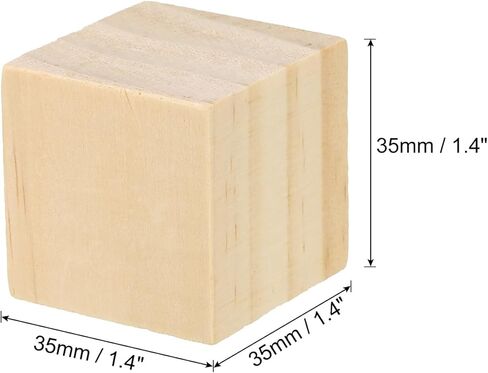 PATIKIL 1.2 Inch Unfinished Wooden Blocks, 30 Pack Natural Wood Cube Square Wood Blocks for DIY Craft Art Project Making in Saudi Arabia