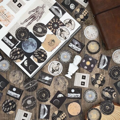 مجموعة ملصقات سماوية لعلم الفلك على الطراز العتيق (92 قطعة)، ملصقات مخططة لعلم التنجيم على شكل كوكب القمر والفضاء لسجلات القصاصات غير المرغوب فيها، لوازم المجلات الرصاصة، ألبوم الحرف اليدوية، حافظات الهاتف، أجهزة الكمبيوتر المحمولة، التقويمات، دفتر الملاح in Kuwait