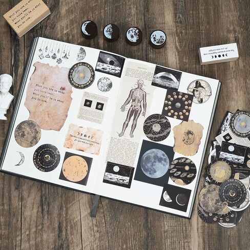 مجموعة ملصقات سماوية لعلم الفلك على الطراز العتيق (92 قطعة)، ملصقات مخططة لعلم التنجيم على شكل كوكب القمر والفضاء لسجلات القصاصات غير المرغوب فيها، لوازم المجلات الرصاصة، ألبوم الحرف اليدوية، حافظات الهاتف، أجهزة الكمبيوتر المحمولة، التقويمات، دفتر الملاح in Kuwait