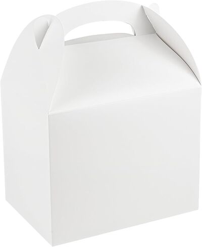 Bio Tek 10 x 7 x 8 Inch Gable Boxes For Party Favors, 25 Durable Barn Boxes - With Built-In Handle, Greaseproof, White Paper Barn Boxes, For Special Events Or Parties - Restaurantware in Saudi Arabia