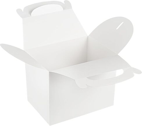 Bio Tek 10 x 7 x 8 Inch Gable Boxes For Party Favors, 25 Durable Barn Boxes - With Built-In Handle, Greaseproof, White Paper Barn Boxes, For Special Events Or Parties - Restaurantware in Saudi Arabia