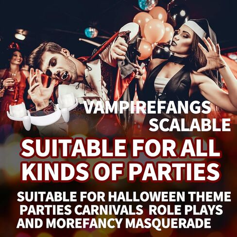 وونصنز 3 قطع من انياب مصاصي الدماء القابلة للسحب للهالوين، لا تخدش اللثة، اسنان مصاصي الدماء المرعبة، اسنان وهمية تنكرية، اسنان مصاص دماء مزيفة، دعامات قابلة للسحب، اسنان مصاص دماء مرعبة in Kuwait