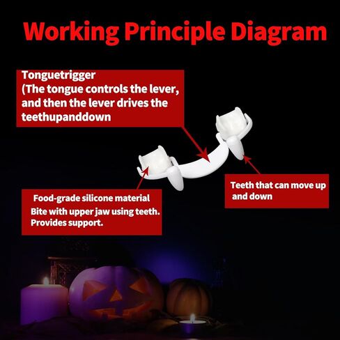 وونصنز 3 قطع من انياب مصاصي الدماء القابلة للسحب للهالوين، لا تخدش اللثة، اسنان مصاصي الدماء المرعبة، اسنان وهمية تنكرية، اسنان مصاص دماء مزيفة، دعامات قابلة للسحب، اسنان مصاص دماء مرعبة in Kuwait