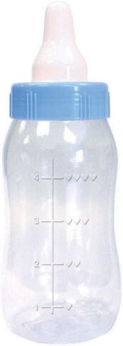 بنك الزجاجات البلاستيكية للأطفال باللون الوردي من أمسكان - 11.12 بوصة × 4.25 بوصة (عدد واحد) - مثالي لاستحمام الطفل واحتفالات الكشف عن الجنس in Kuwait