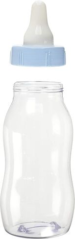 بنك الزجاجات البلاستيكية للأطفال باللون الوردي من أمسكان - 11.12 بوصة × 4.25 بوصة (عدد واحد) - مثالي لاستحمام الطفل واحتفالات الكشف عن الجنس in Kuwait