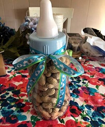 بنك الزجاجات البلاستيكية للأطفال باللون الوردي من أمسكان - 11.12 بوصة × 4.25 بوصة (عدد واحد) - مثالي لاستحمام الطفل واحتفالات الكشف عن الجنس in Kuwait