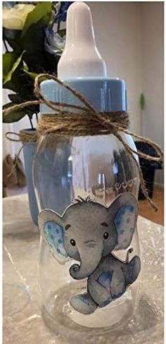 بنك الزجاجات البلاستيكية للأطفال باللون الوردي من أمسكان - 11.12 بوصة × 4.25 بوصة (عدد واحد) - مثالي لاستحمام الطفل واحتفالات الكشف عن الجنس in Kuwait