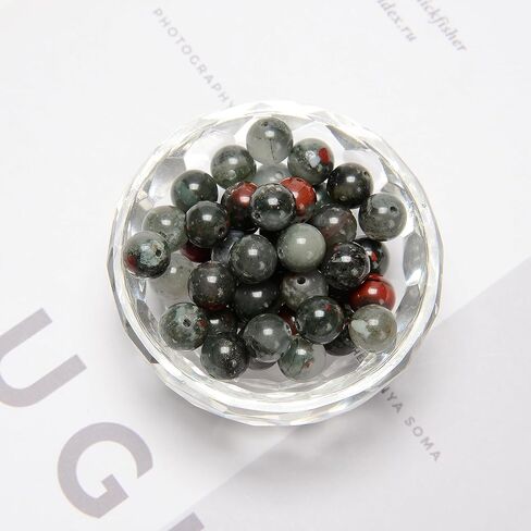 122Pcs(2 Strand/Set) 6mm African Bloodstone Smooth Round Beads Natural Stone Beads AAA Grade Premium Round Gemstone Genuine Real Stone Loose for DIY Bracelet Jewelry String Making in Kuwait