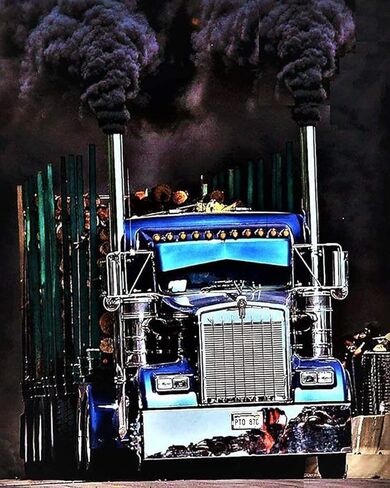 5D DIY الماس اللوحة شاحنة 16X20 بوصة الحفر الكامل جولة حجر الراين التطريز لتزيين الجدران in Kuwait