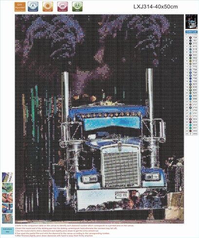 5D DIY الماس اللوحة شاحنة 16X20 بوصة الحفر الكامل جولة حجر الراين التطريز لتزيين الجدران in Kuwait