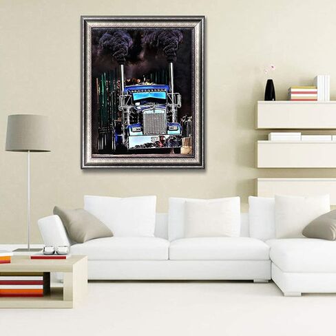 5D DIY الماس اللوحة شاحنة 16X20 بوصة الحفر الكامل جولة حجر الراين التطريز لتزيين الجدران in Kuwait