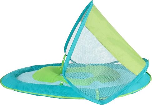 SwimWays Baby Spring Float with Canopy - Inflatable Float for Children with Detached Floating Toys and UPF Sun Protection - Aqua/Green in Saudi Arabia