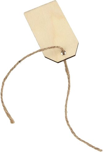 MANCHAP 200 Pieces 1-1/4 x 2-1/4 Inch Wood Gift Tags, Unfinished Blank Wooden Gift Tags Labels with Holes and Jute Twine for DIY Craft Projects, Home Decoration, Painting and Staining in Saudi Arabia