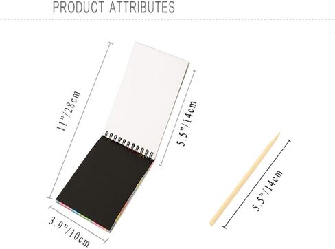 او جي او دي عبوة من 8 قطع من ورق ملاحظات الخدش للاطفال، ورق فني خدش للفنون والحرف اليدوية للهدايا وهدايا الحفلات in Kuwait