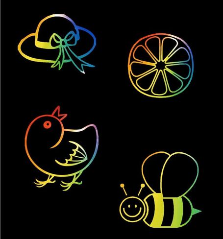 او جي او دي عبوة من 8 قطع من ورق ملاحظات الخدش للاطفال، ورق فني خدش للفنون والحرف اليدوية للهدايا وهدايا الحفلات in Kuwait