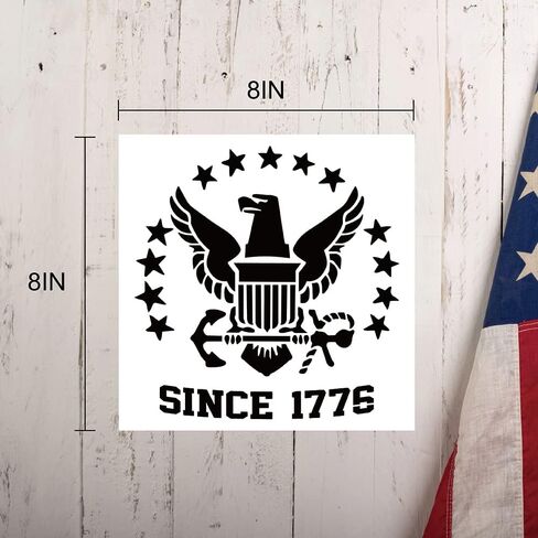 Hying 9PCS Patriotic Stencils for Painting on Wood Wall, 7.9 x 7.9 Inch Reusable 4th of July Stencils, Labor Day American Flag USA Patriotic Stencil Template for DIY Crafts Decorations Supplies in Saudi Arabia