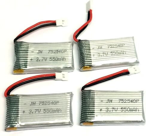 4 قطع بطارية ليبو 3.7 فولت 550 مللي أمبير في الساعة من تشيروينج وشاحن 4 في 1 لأجزاء الطائرة بدون طيار Syma X5 X5C X5C-1 RC in Kuwait