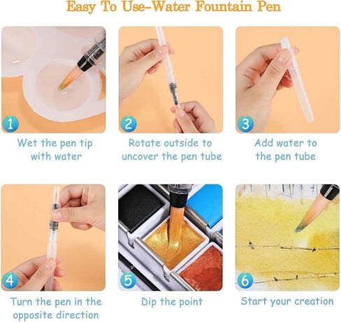 ووكولور مجموعة الوان مائية مكونة من 40 لون اساسي و10 الوان لامعة في صندوق من القصدير المحمول تتضمن فرش وباليت واسفنجات ومجموعة سفر الوان مائية للفنانين والاطفال والبالغين والهواة والمبتدئين في الرسم in Kuwait