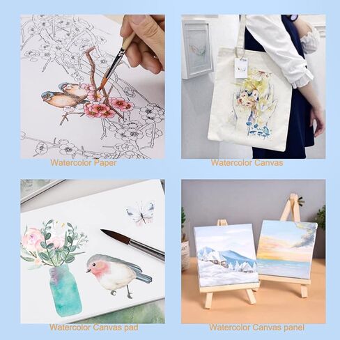 ووكولور مجموعة الوان مائية مكونة من 40 لون اساسي و10 الوان لامعة في صندوق من القصدير المحمول تتضمن فرش وباليت واسفنجات ومجموعة سفر الوان مائية للفنانين والاطفال والبالغين والهواة والمبتدئين في الرسم in Kuwait