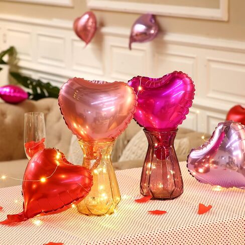 100 Pcs Valentine's Day Foil Heart Shaped Balloons 10 Inch Heart Mylar Balloons, Pink Balloons Heart Balloon for Wedding Birthday Engagement Valentine's Day Party Decoration in Saudi Arabia