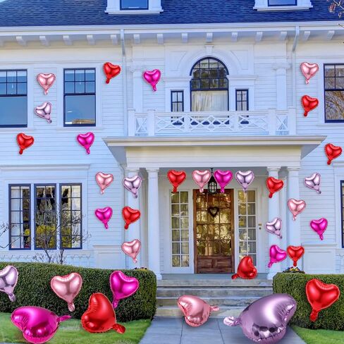 100 Pcs Valentine's Day Foil Heart Shaped Balloons 10 Inch Heart Mylar Balloons, Pink Balloons Heart Balloon for Wedding Birthday Engagement Valentine's Day Party Decoration in Saudi Arabia