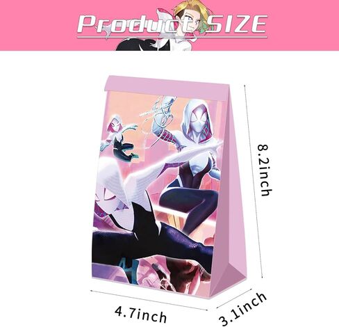 16 قطعة من أكياس حفلات العنكبوت الوردي من Nuwontun هدايا حفلات العنكبوت جوين للأطفال والبنات العنكبوتية ومستلزمات الحفلات والزينة in Kuwait