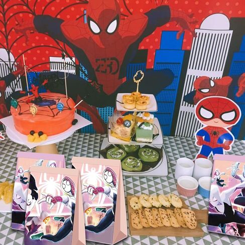 16 قطعة من أكياس حفلات العنكبوت الوردي من Nuwontun هدايا حفلات العنكبوت جوين للأطفال والبنات العنكبوتية ومستلزمات الحفلات والزينة in Kuwait