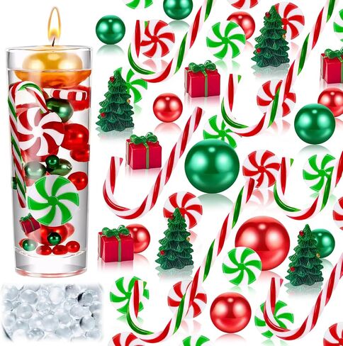OneNine 7138 Pieces Christmas Vase Filler Water Beads Transparent Christmas Baubles Plastic Christmas Vase Filler Pearl for Christmas Family Table Party Decorations in Kuwait