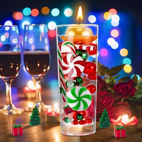 OneNine 7138 Pieces Christmas Vase Filler Water Beads Transparent Christmas Baubles Plastic Christmas Vase Filler Pearl for Christmas Family Table Party Decorations in Kuwait