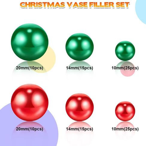 OneNine 7138 Pieces Christmas Vase Filler Water Beads Transparent Christmas Baubles Plastic Christmas Vase Filler Pearl for Christmas Family Table Party Decorations in Kuwait