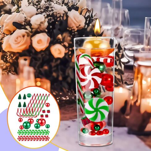 OneNine 7138 Pieces Christmas Vase Filler Water Beads Transparent Christmas Baubles Plastic Christmas Vase Filler Pearl for Christmas Family Table Party Decorations in Kuwait
