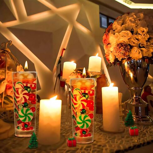 OneNine 7138 Pieces Christmas Vase Filler Water Beads Transparent Christmas Baubles Plastic Christmas Vase Filler Pearl for Christmas Family Table Party Decorations in Kuwait