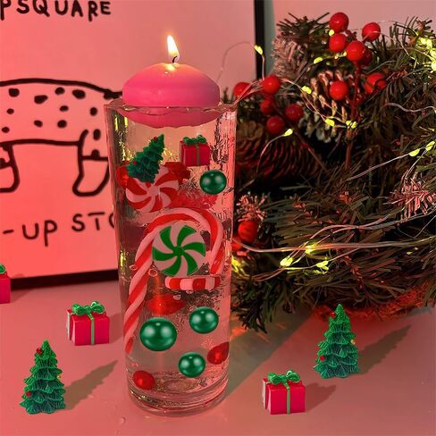 OneNine 7138 Pieces Christmas Vase Filler Water Beads Transparent Christmas Baubles Plastic Christmas Vase Filler Pearl for Christmas Family Table Party Decorations in Kuwait