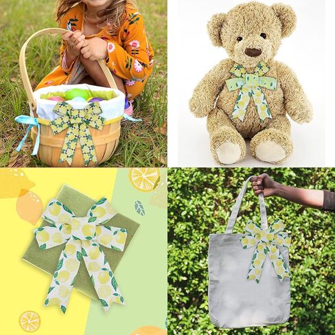 شريط بطول 32 ياردة بطول 32 ياردة من 4 لفات من الخيش الصيفي والقماش القطني والليمون لتزيين الحرف اليدوية وتغليف الهدايا واكاليل الزهور وربطات الشعر وديكور المنزل in Kuwait