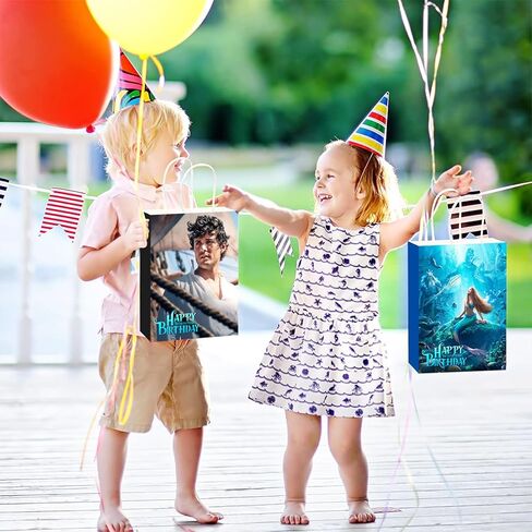 16Pcs Black Little Mermaid 2023 Party Favor Gift Bags, Ariel Birthday Party Supplies with 4 Styles The Little Mermaid 2023 Theme Party Bags with Handles for Boys and Girls Birthday Party Decorations in Kuwait