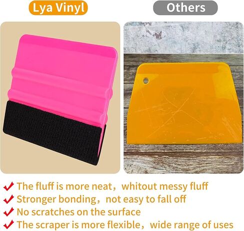 Squeegee for Vinyl - 2Pack Squeegee Tool for LYA Vinyl Craft Adhesive Vinyl - Cricut Vinyl Scraper for Vinyl Crafter & Car Film Wrap（Macaron Rose Pink） in Kuwait