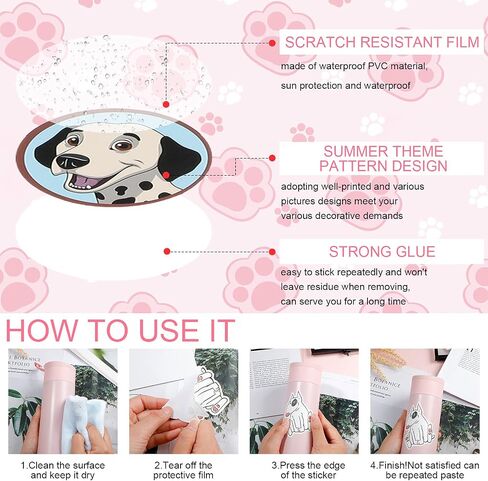 Skylety 130 Pieces Cute Dog Stickers Vinyl DIY Puppy Stickers Waterproof Stickers for Water Bottles Laptop Scrapbook Skateboard Bicycle Car Phone Cases in Saudi Arabia