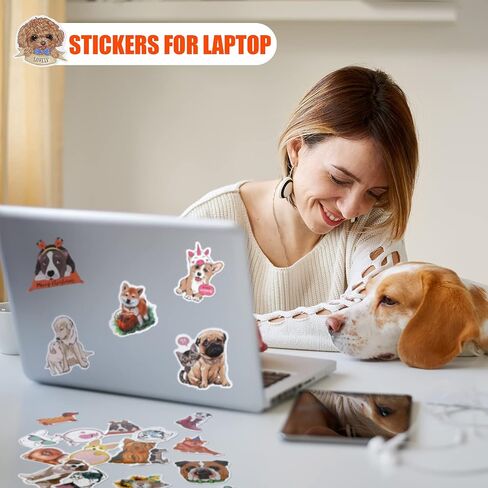 Skylety 130 Pieces Cute Dog Stickers Vinyl DIY Puppy Stickers Waterproof Stickers for Water Bottles Laptop Scrapbook Skateboard Bicycle Car Phone Cases in Saudi Arabia