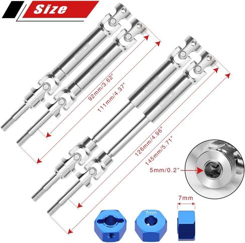 عمود محرك EPINON CVD أمامي وخلفي RC عالي التحمل مع حامل محور سداسي 12 مم لـ 1/10 Slash 4X4/Stampede 4X4/Rustler 4X4/Hoss 4X4 RC أجزاء ترقية الشاحنة استبدال 6852 6851 in Kuwait
