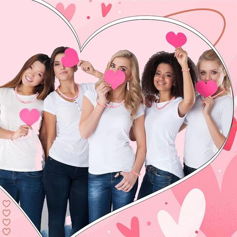 200 Pcs Valentine's Day Acrylic Heart Beads 12 mm Transparent Frosted Heart Spacer Bead Pink Kawaii Beads for Braids Bracelet Necklace Jewelry Making in Saudi Arabia